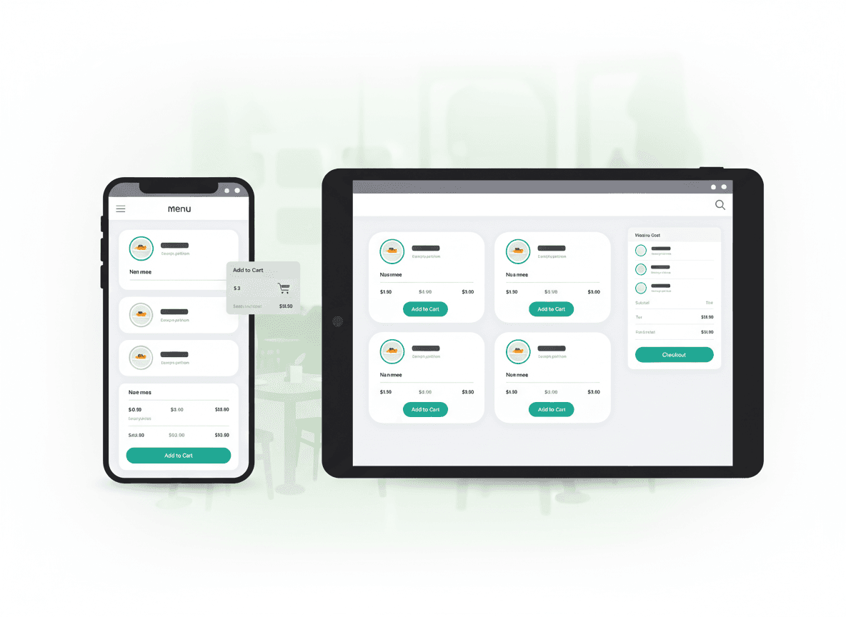 Digitale Speisekarte mit Bestellfunktion auf einem Smartphone